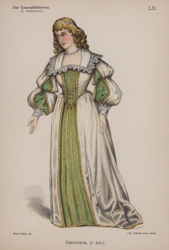 Genoveva, fra Der Generalfeldoberst af Ernst von Wildenbruch (farve litho) af German School
