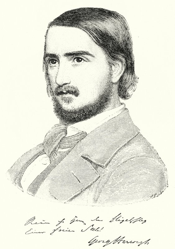 Georg Herwegh, tysk digter (stik) af German School