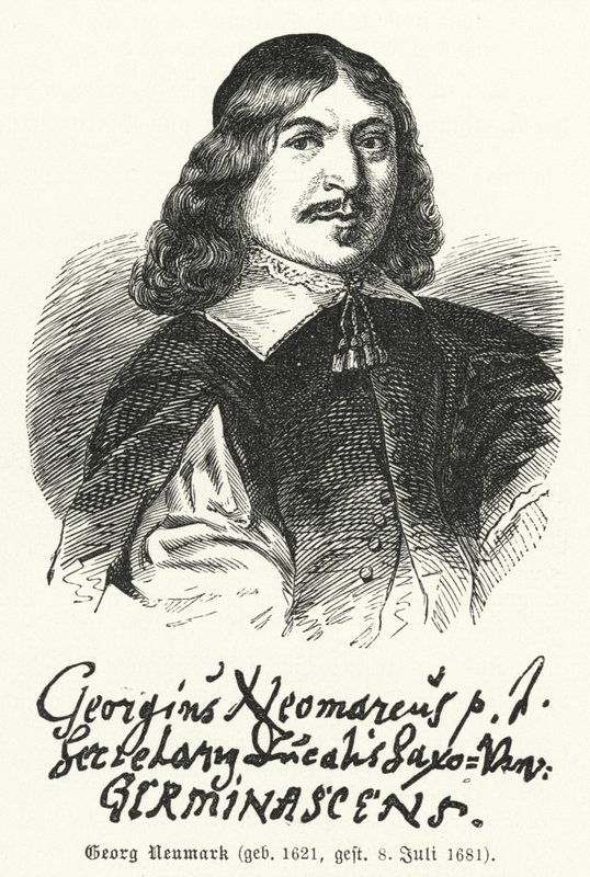 Georg Neumark, tysk digter og komponist af salmer (gravering) af German School