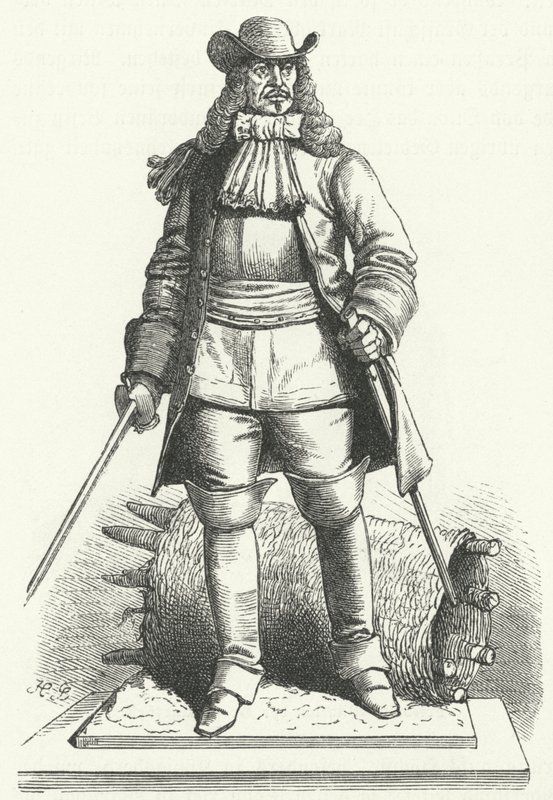 Georg von Derfflinger, tysk feltmarskal i hæren af Brandenburg-Preussen (gravering) af German School