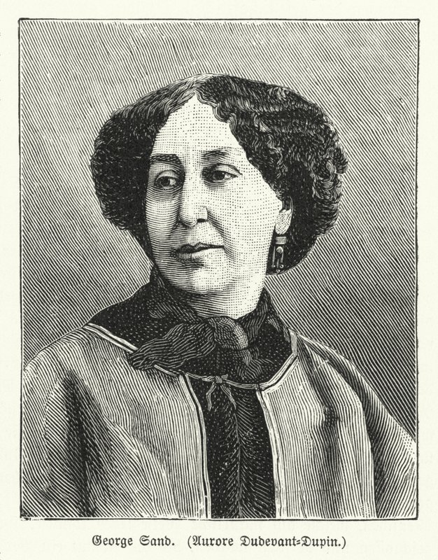 George Sand, fransk romanforfatter (litho) af German School