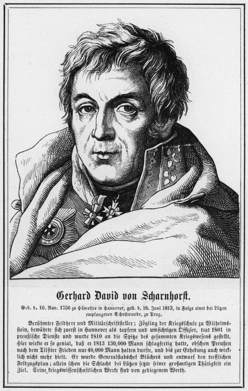 Gerhard David von Scharnhorst (gravering) af German School