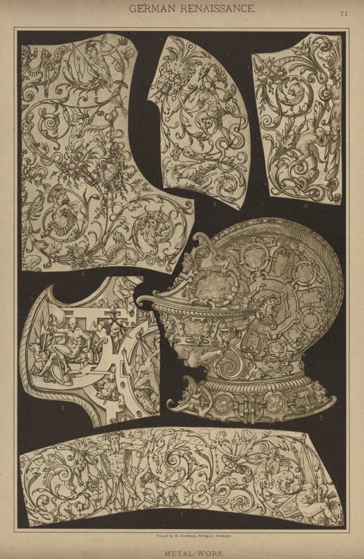 Tysk renæssance, Metal-Work (farve litho) af German School
