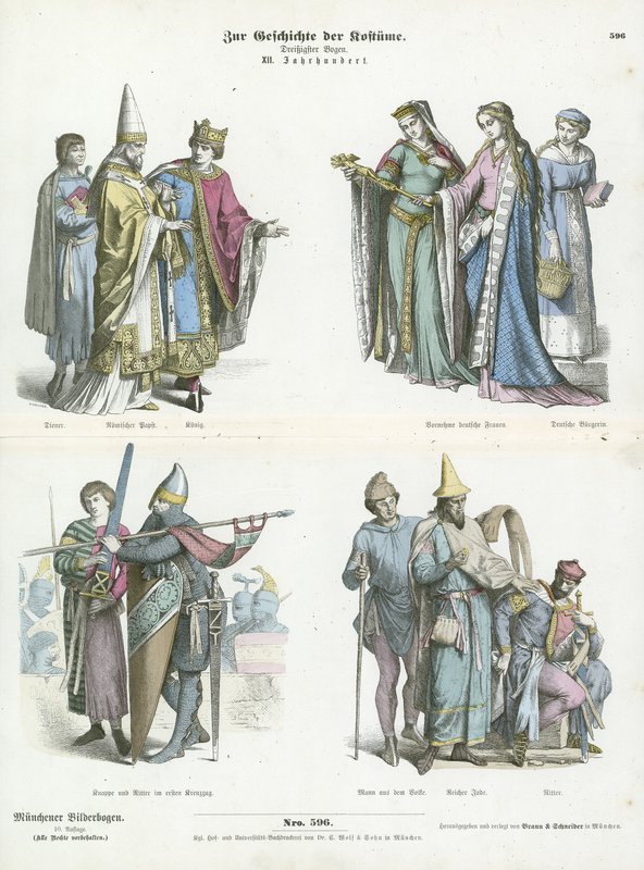 German costumes, 12th Century  af German School