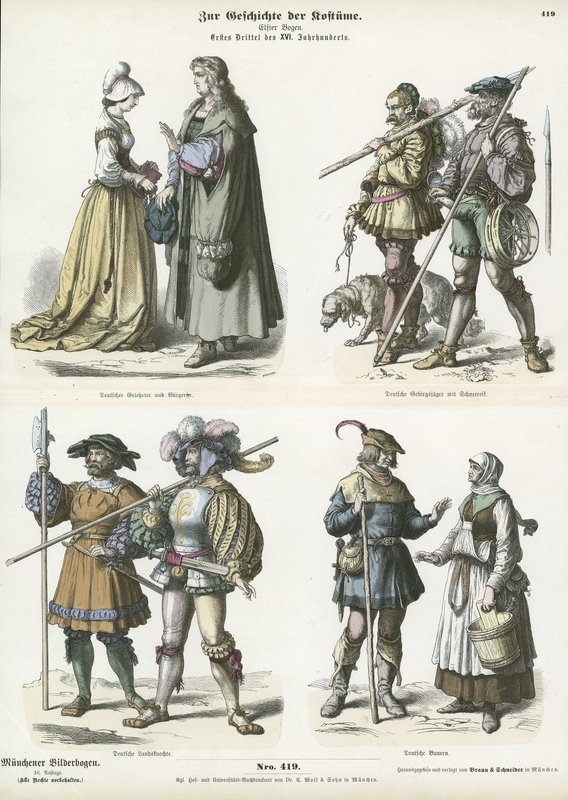 German costumes, early 16th Century  af German School