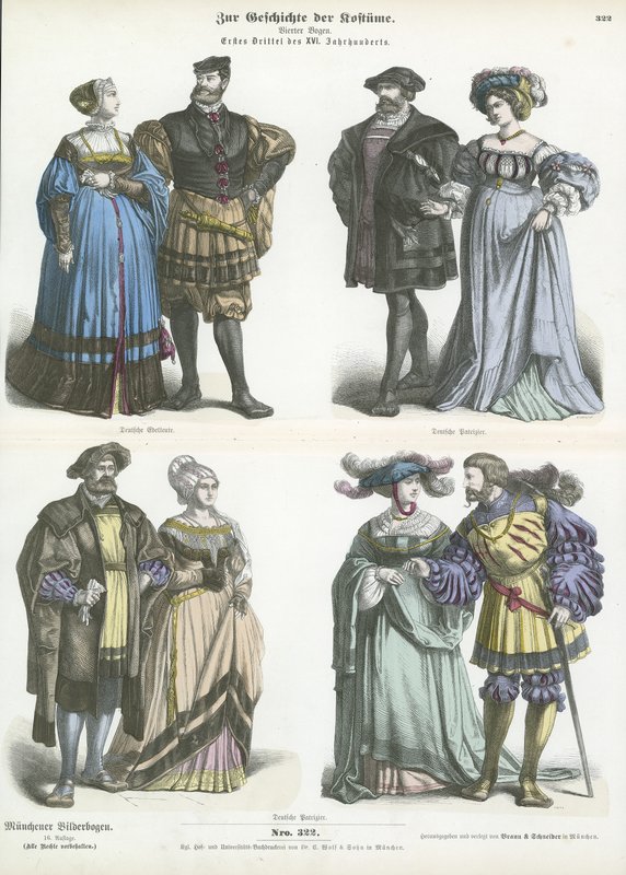 German costumes, early 16th Century  af German School