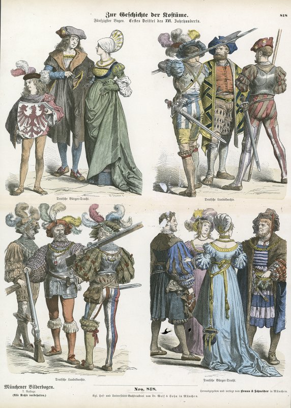 German costumes, early 16th Century  af German School