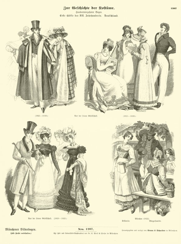 German costumes, first half of 19th Century  af German School