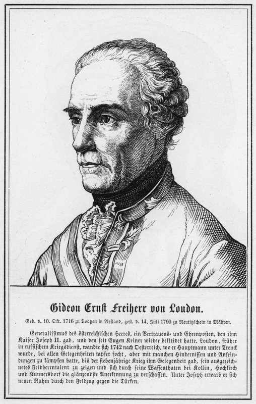 Gideon Ernst Freiherr von Loudon (gravering) af German School