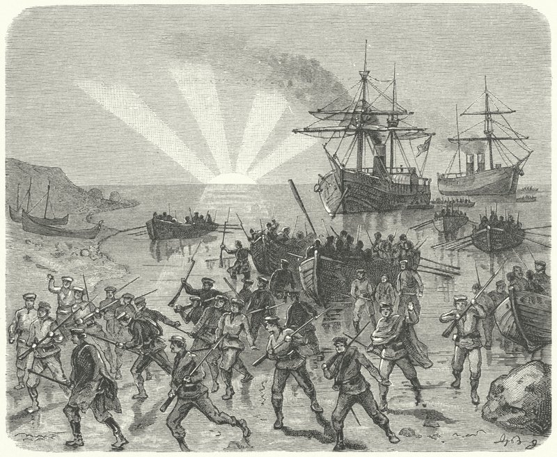 Giuseppe Garibaldi lander i Marsala, Sicilien af German School