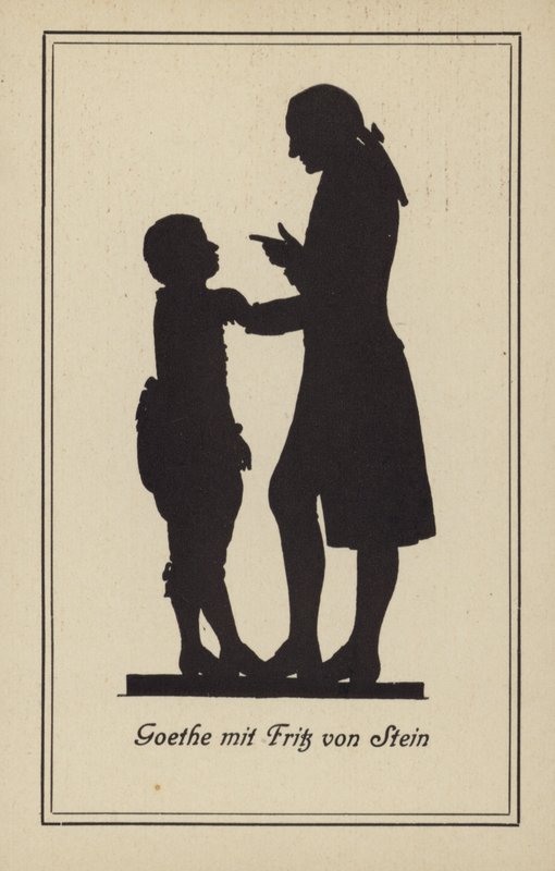 Goethe med Fritz von Stein (litografi) af German School