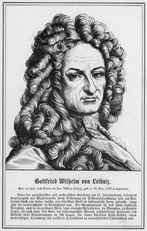 Gottfried Wilhelm von Leibniz (gravering) af German School