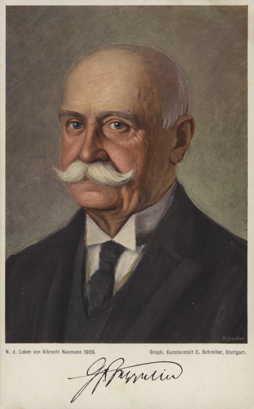 Graf Ferdinand von Zeppelin, tysk luftskibsdesigner og konstruktør (farve litho) af German School