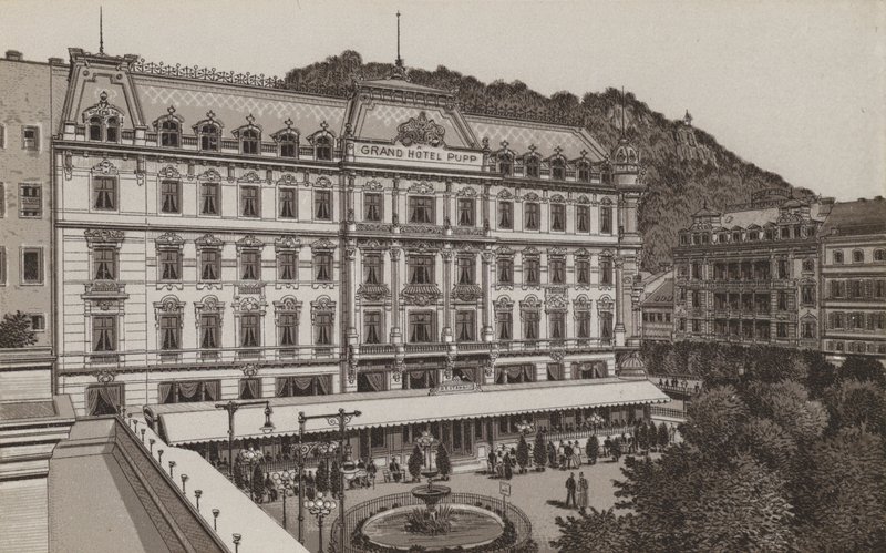 Grand Hotel Pupp (litho) af German School