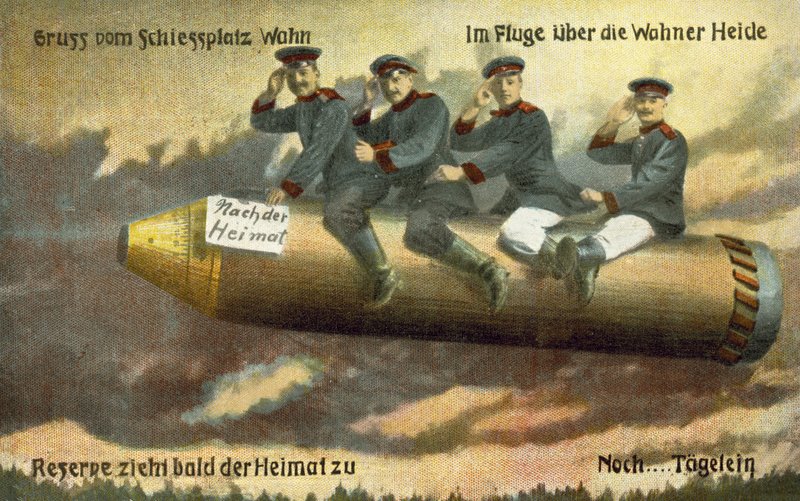 Hilsen fra skydebanen ved Wahn, Tyskland (farve litho) af German School