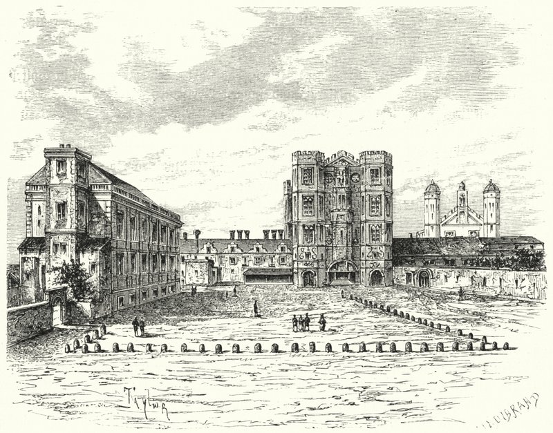 Hampton Court Palace, Richmond upon Thames (gravering) af German School