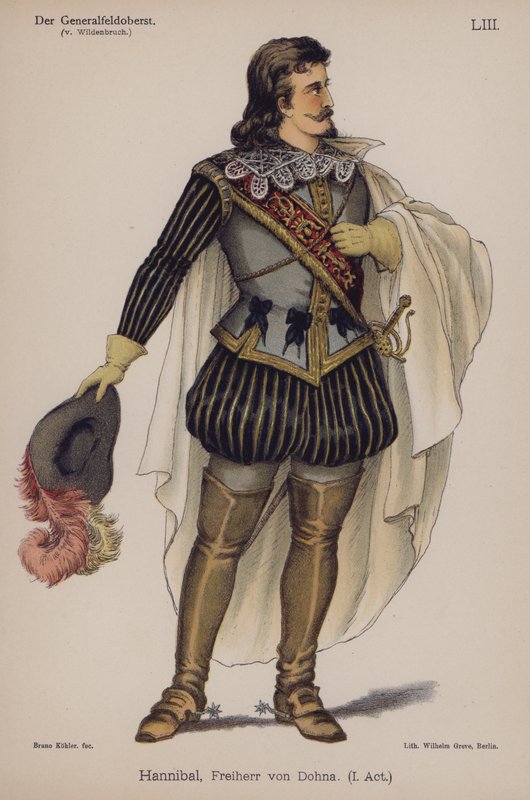 Hannibal, Freiherr von Dohna, fra Der Generalfeldoberst af Ernst von Wildenbruch (farve litho) af German School