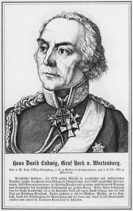 Hans David Ludwig, Grev York mod Wartenburg (gravering) af German School