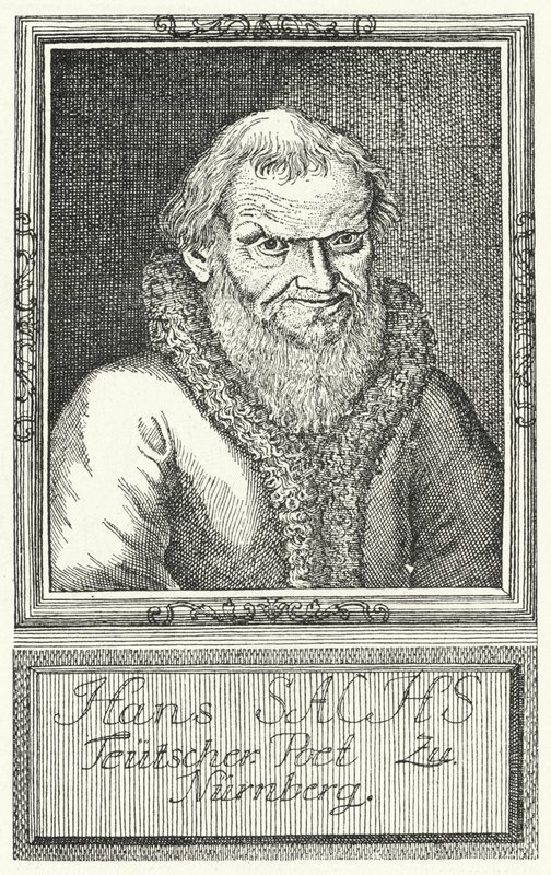 Hans Sachs, tysk dramatiker og forfatter (stik) af German School