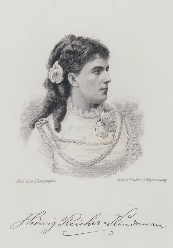 Hedwig Reicher-Kindermann, tysk operasanger (gravering) af German School