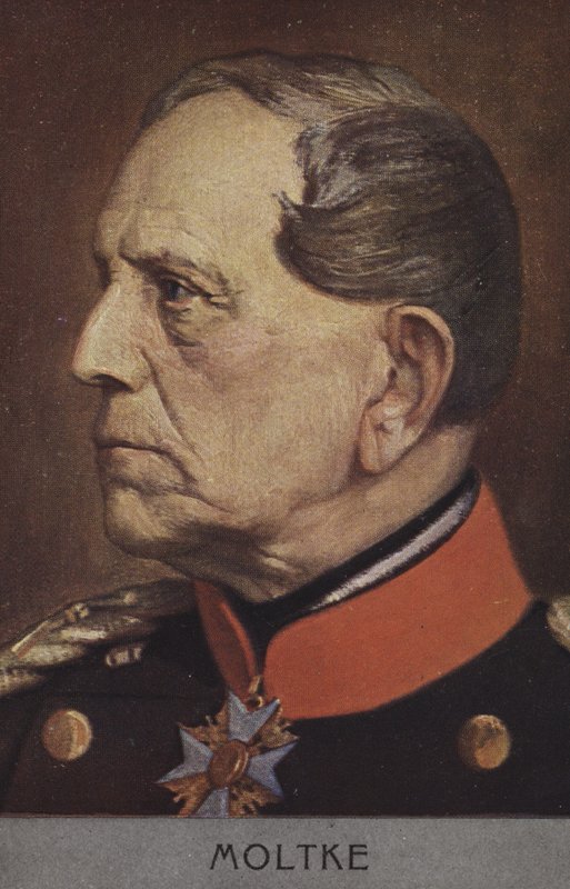 Helmuth von Moltke den Ældre, tysk feltmarskal (farve litho) af German School