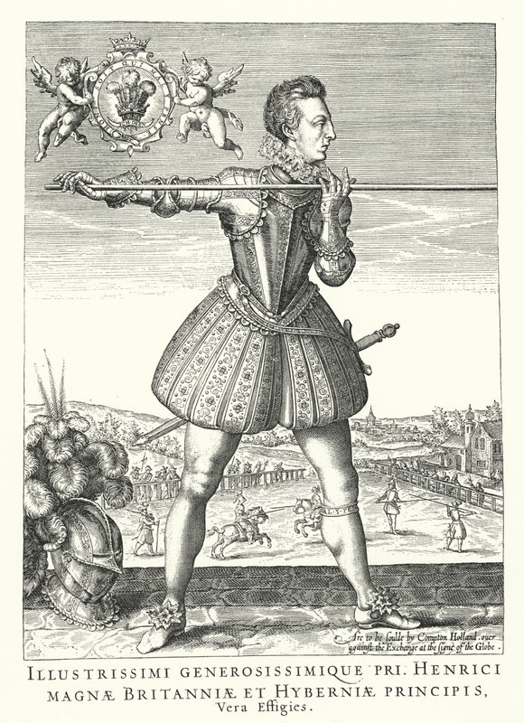 Henry Frederick, Prince of Wales, ældste søn af kong James I af England (gravering) af German School