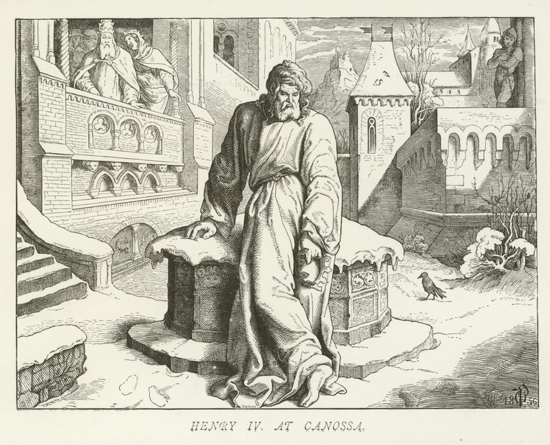 Henrik IV i Canossa af German School