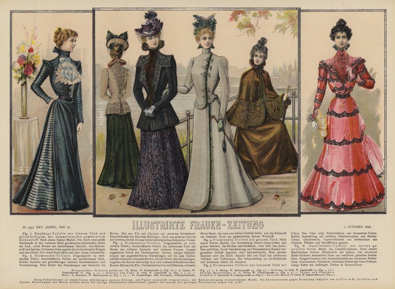 Illustration til Illustrirte Frauen-Zeitung (farve litho) af German School