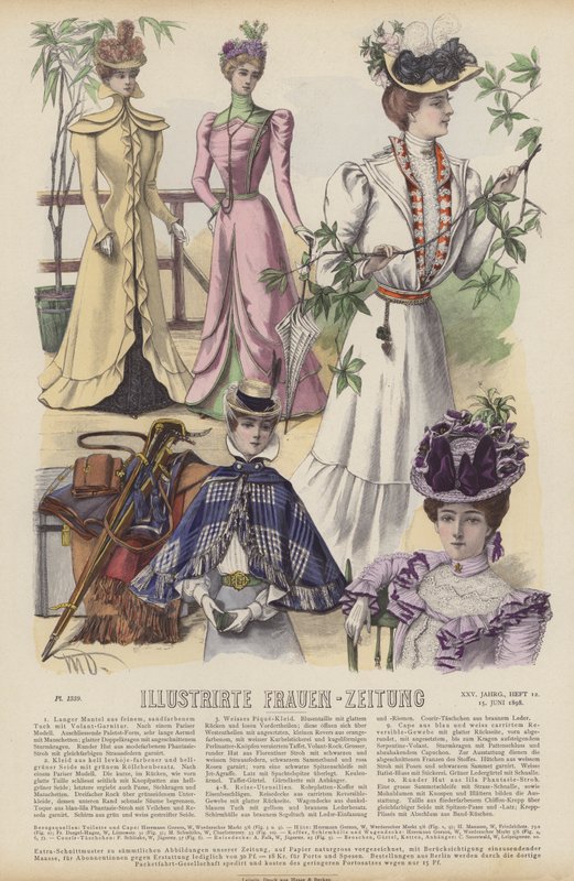 Illustration til Illustrirte Frauen-Zeitung (farve litho) af German School