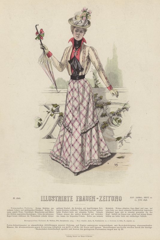 Illustration til Illustrirte Frauen-Zeitung (farve litho) af German School