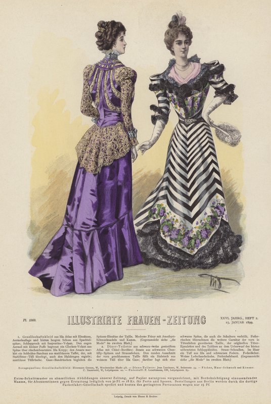 Illustration til Illustrirte Frauen-Zeitung (farve litho) af German School