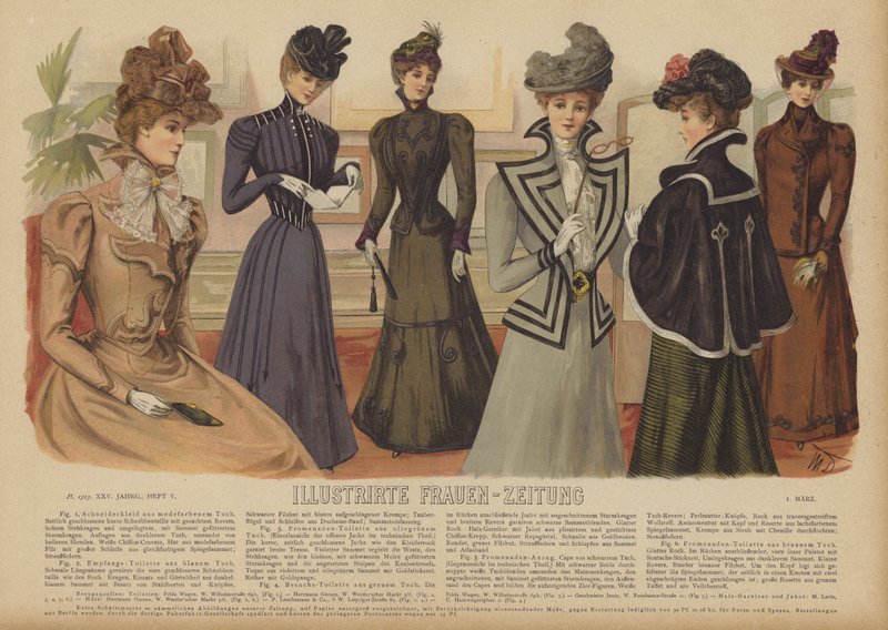 Illustration til Illustrirte Frauen-Zeitung (farve litho) af German School