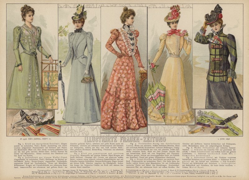 Illustration til Illustrirte Frauen-Zeitung (farve litho) af German School