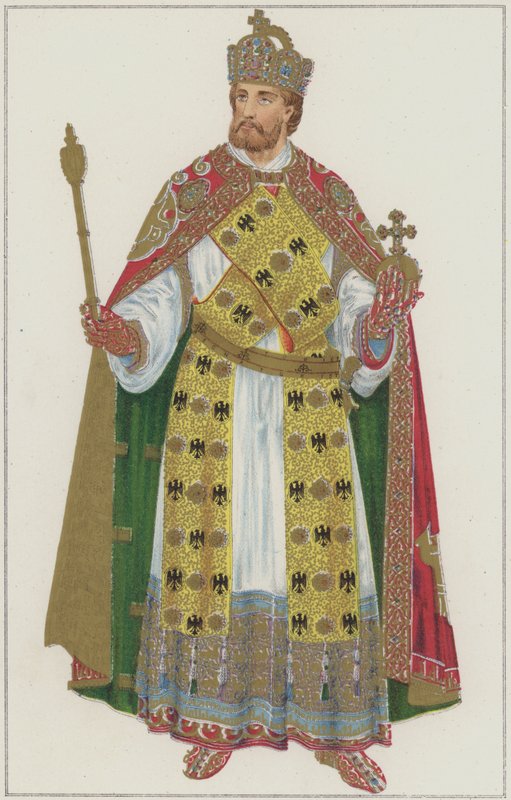 Imperial regalier af de hellige romerske kejsere (farve litho) af German School