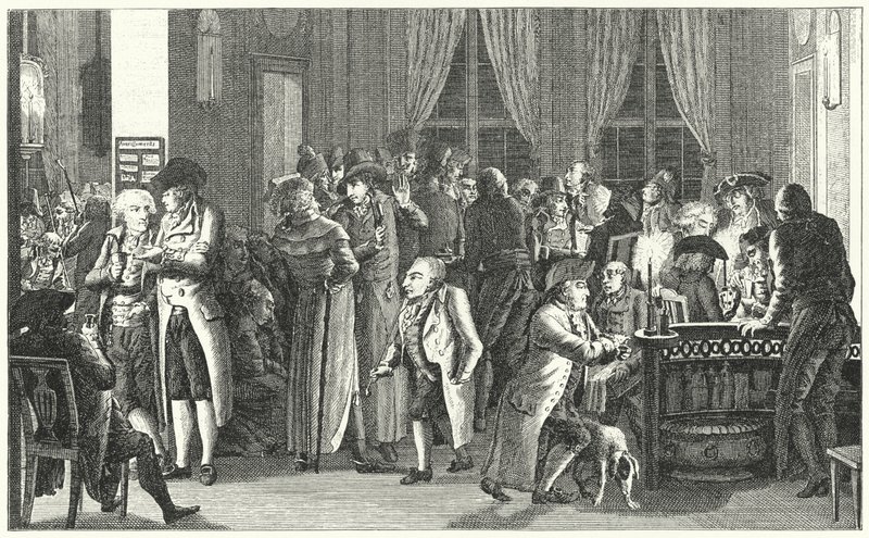 Interiør af Richters kaffehus i Leipzig, c1800 (gravering) af German School