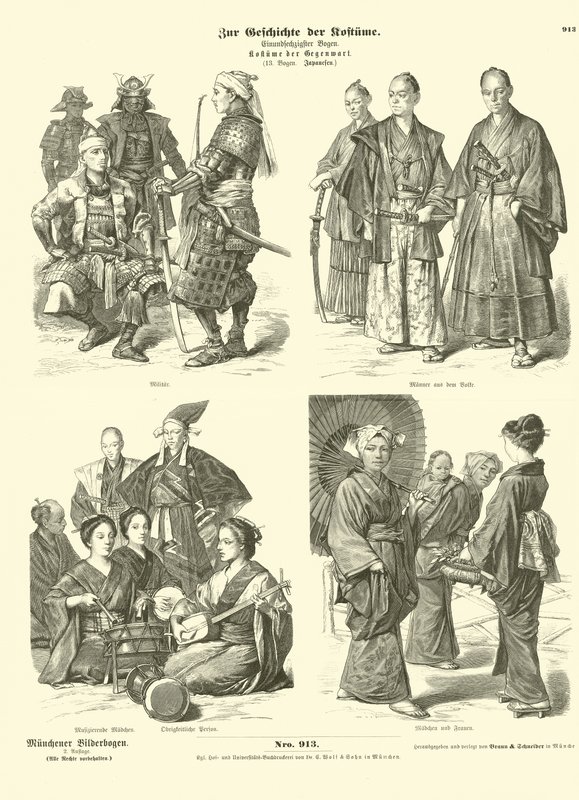 Japanese costumes  af German School