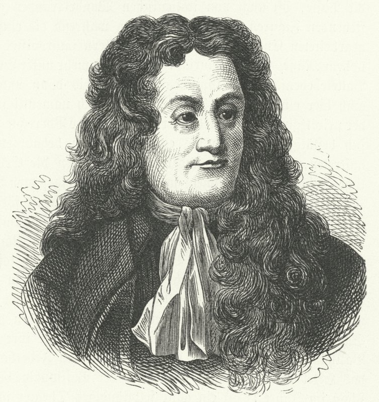 Jean de la Fontaine, fransk fabulist (gravering) af German School