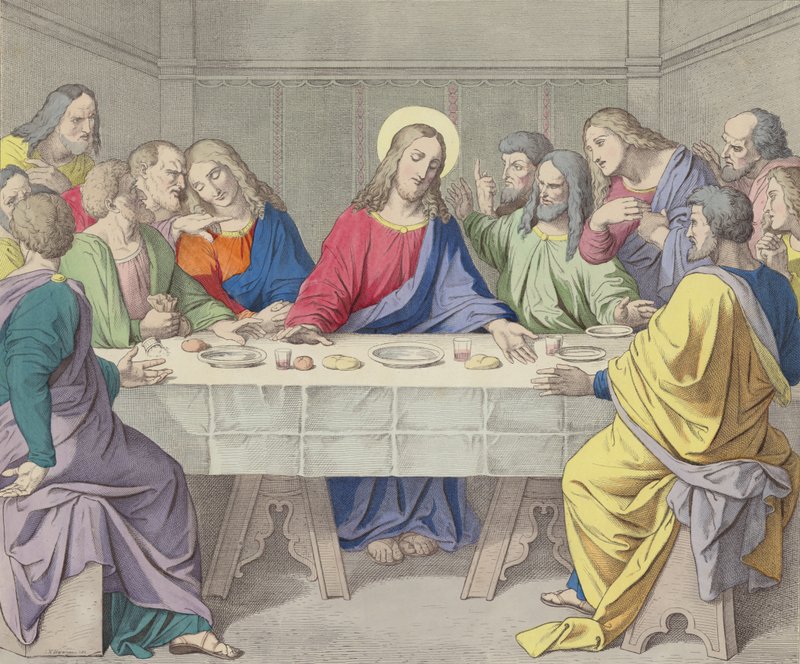 Jesus indstifter den hellige eukaristi af German School