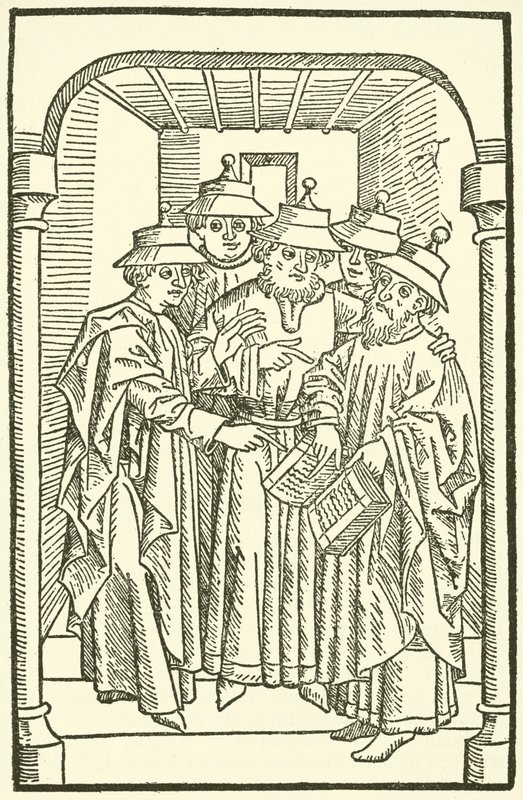 Jøder studerer i en synagoge af German School