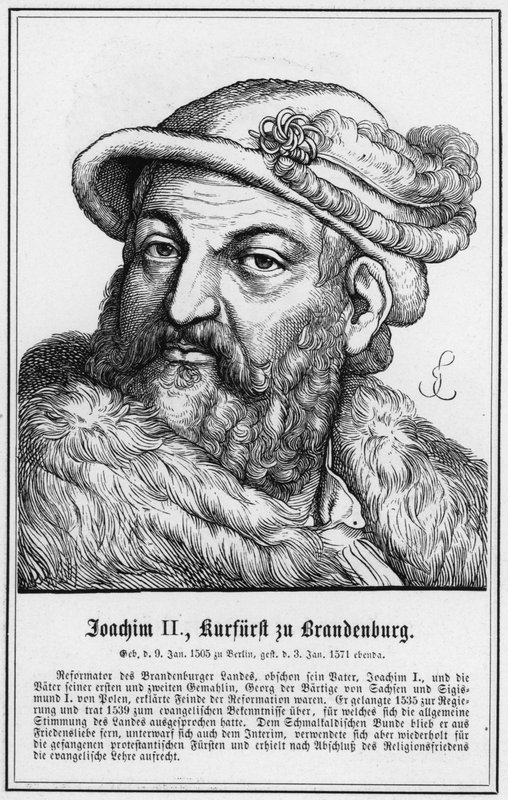 Joachim II, kurfyrste af Brandenburg (stik) af German School