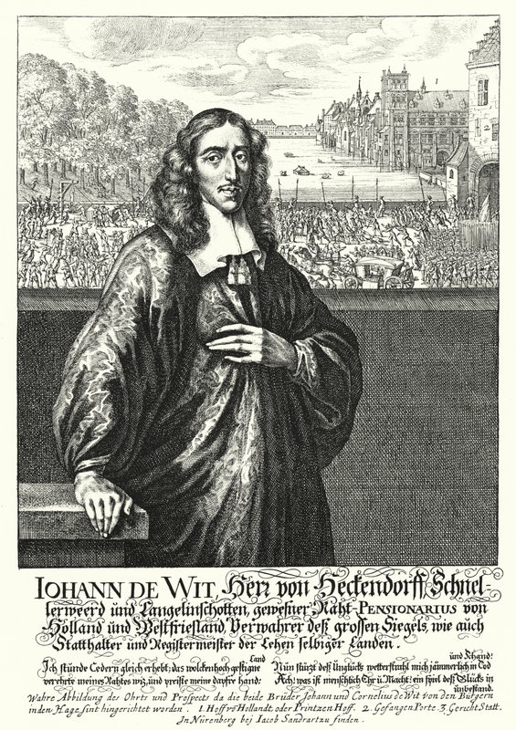 Johan de Witt, hollandsk politiker (gravering) af German School