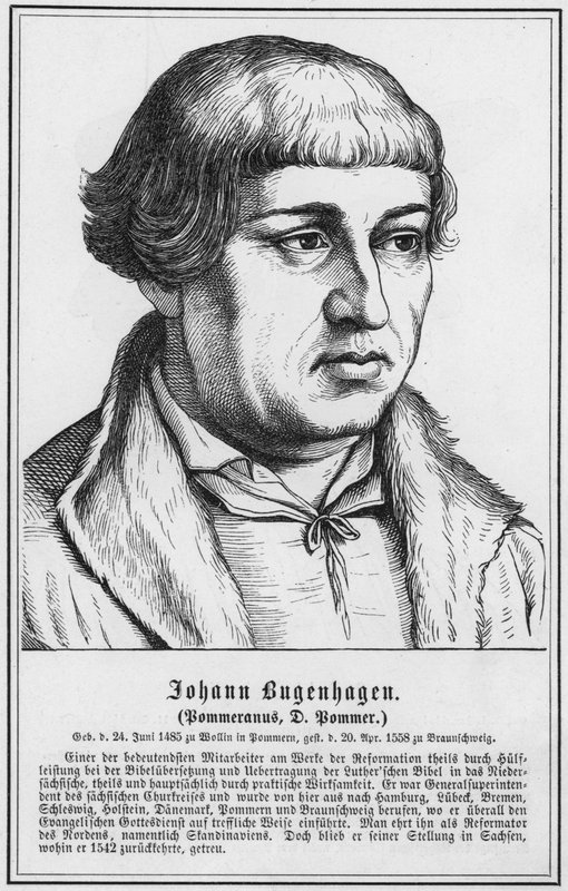 Johann Bugenhagen, Pommeranus, D Pommer (gravering) af German School