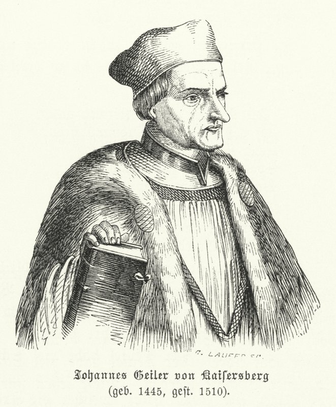 Johann Geiler von Kaisersberg, schweizisk præst og teolog (gravering) af German School
