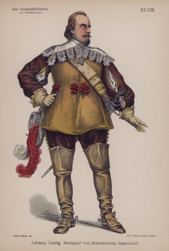 Johann Georg, markgreve af Brandenburg-Jagerndorf (1577-1624), fra Der Generalfeldoberst af Ernst von Wildenbruch (farve litho) af German School