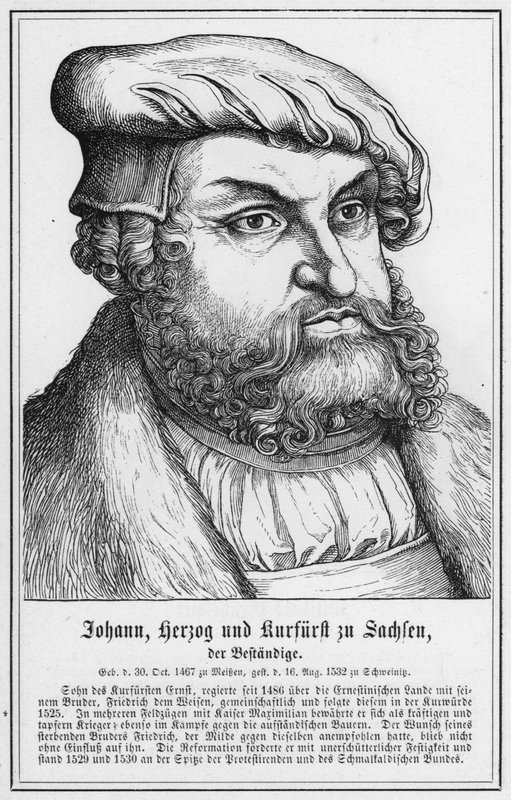 Johann, hertug og kurfyrste af Sachsen, den udholdende (gravering) af German School