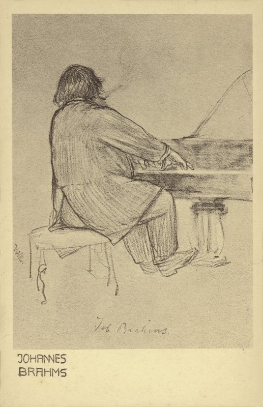 Johannes Brahms spiller klaver af German School