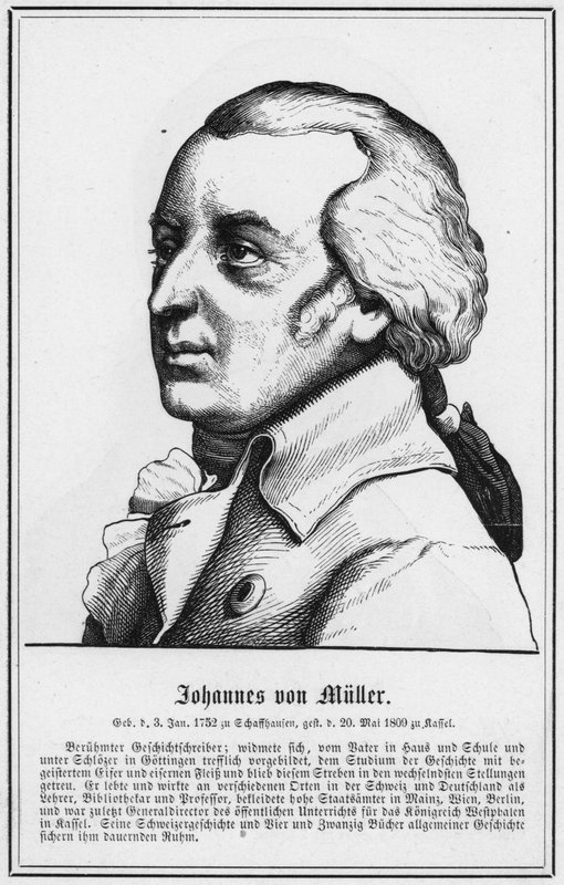 Johannes von Muller (gravering) af German School