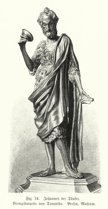 Johannes Døberen, bronzestatue af Donatello (gravering) af German School