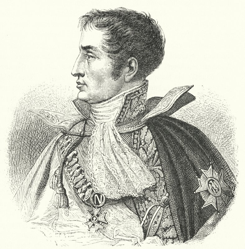 Joseph Bonaparte, konge af Spanien som Joseph I (gravering) af German School