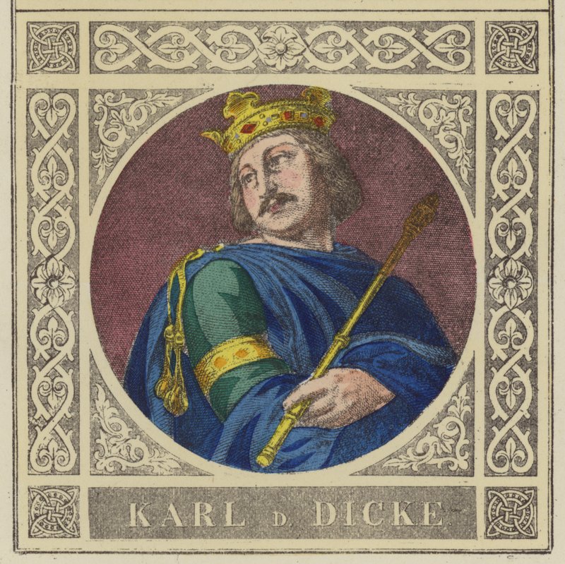 Karl D Dicke, 876-887 (farvet gravering) af German School